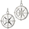 Adventure Compass Charm with White Enamel and Sapphires