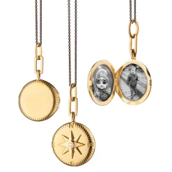 Adventure Compass Gold Locket Necklace