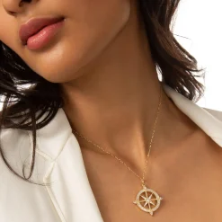 Adventure Diamond Compass Necklace