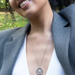 Adventure Global Compass Charm with Sapphires