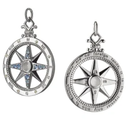 Adventure Global Compass Charm with Sapphires