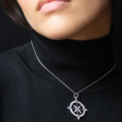 Adventure Sapphire Compass Necklace