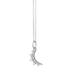 April Diamond "Moon" Sterling Silver Birthstone Necklace