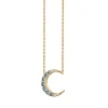 Aquamarine Midi Crescent Moon Necklace