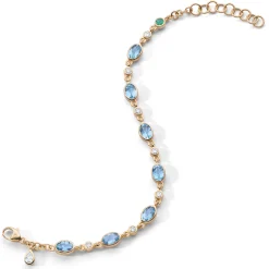 Aquamarine Tennis Bracelet in 18K Gold