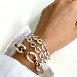 Audrey White Ceramic Link Bracelet
