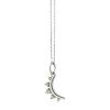 August Peridot "Moon" Sterling Silver Birthstone Necklace