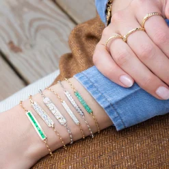 Baguette Emerald "Carpe Diem" Petite Poesy Bracelet