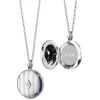 Beaded Center-Diamond Locket Necklace