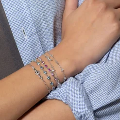 Bezel Set Aquamarine Tennis Bracelet