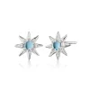 Blue Topaz & Sapphire Star Stud Earrings
