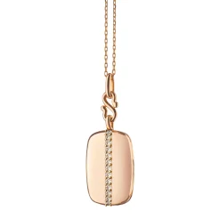 Blush Enamel 18K Rose Gold "Britt" Locket with Cognac Diamonds