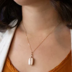 Blush Enamel 18K Rose Gold "Britt" Locket with Cognac Diamonds