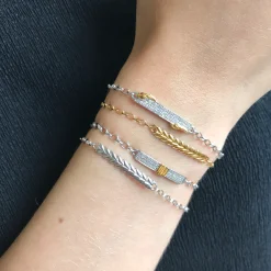 Breathe Leaf Poesy 18K Gold Bracelet