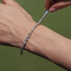 Classic Sapphire Tennis Bracelet with Staggered Center Stones