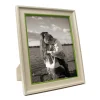Cream Calfskin Frame with Green Accent
