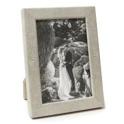 Cream Leather Embossed Stingray Photographer's Molding Frame