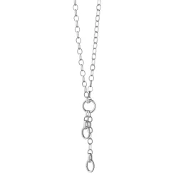 34" "Design Your Own" Large Link Sterling Silver Charm Chain Necklace, 2 Charm Stations