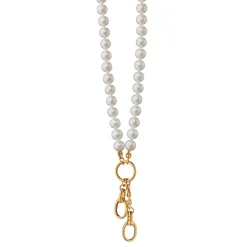 18" "Design Your Own" Pearl Charm Chain Necklace, 2 Charm Stations