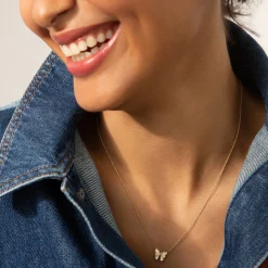 Diamond Butterfly "Joy" 18K Gold Necklace