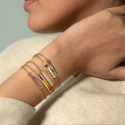 Diamond "Courage" Petite Poesy Bracelet