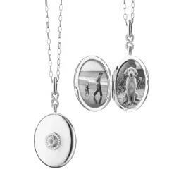 Diamond Infinity White Gold Locket Necklace