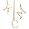 Diamond Initial Pendants in 18K Yellow Gold