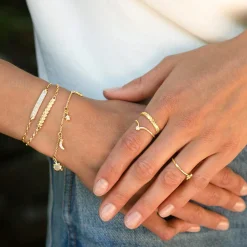 Diamond Pave "Carpe Diem" Petite Poesy 18K Yellow Gold Bracelet