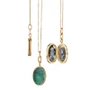 Elle Aventurine Stone Slim Locket Necklace