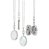 Elle Stone Slim 18K White Gold Locket Necklace