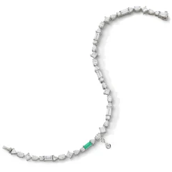 Fancy Cut Diamond 18K White Gold Tennis Bracelet