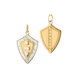 Fearless Shield with Tapered Baguette and Round Diamonds