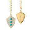 Fearless Shield with Turquoise and Pave Diamonds