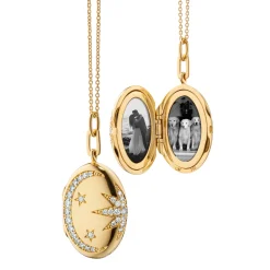 Galaxy 18K Gold Locket Necklace