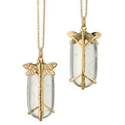 Grace Dragonfly Necklace with Prasiolite