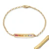 Happiness Rainbow Baguette Sapphire Petite Poesy Bracelet