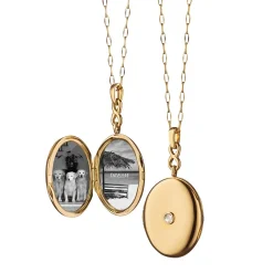 Infinity Diamond & Gold Locket Necklace