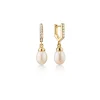 Infinity Huggie & Pearl Drop Earrings