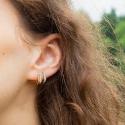 Infinity Huggie Earrings with Sapphires