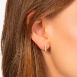 Infinity Huggie Earrings with Diamonds