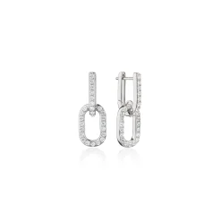 Infinity Pave Sapphire Drop Earrings