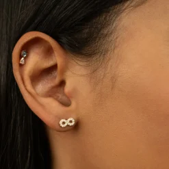 Infinity Stud Earrings with Diamonds