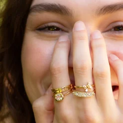 “Joy” 18K Gold Butterfly Stackable Ring