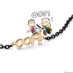 18K Gold and Black Steel “OOF” Bracelet