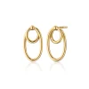 18k Gold Double Oval Infinity Earrings