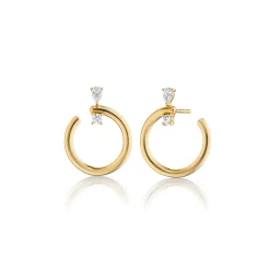 18K Gold Midi "Galaxy Wrap Hoop" Earrings with Diamonds