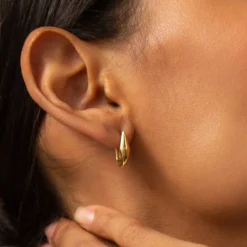 18K Gold "Points North" Earring