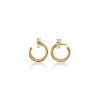 18K Gold Small "Galaxy Wrap Hoop" Earring with Diamonds