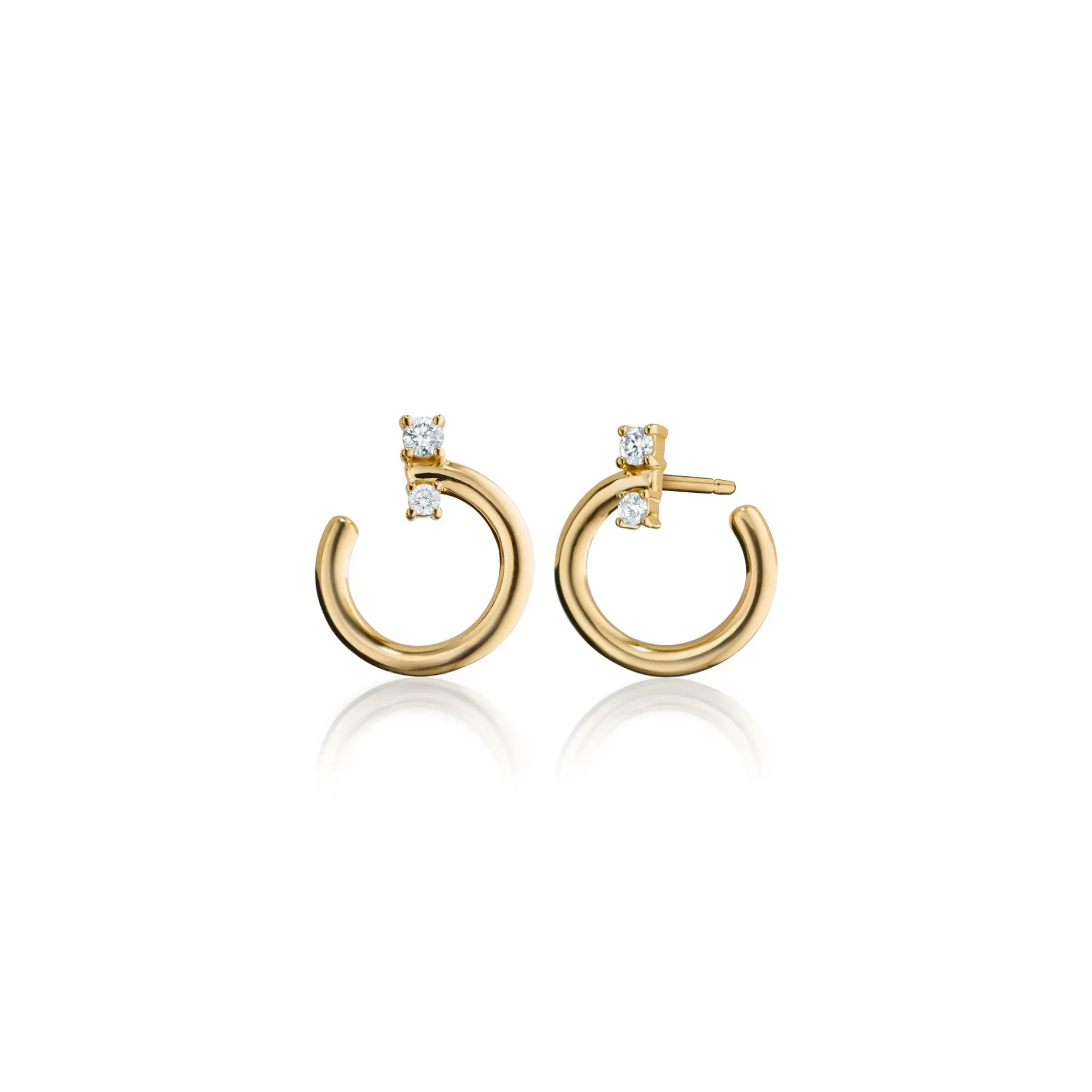 18K Gold Small "Galaxy Wrap Hoop" Earring with Diamonds