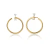 18K Yellow Gold Large "Galaxy Wrap Hoop" Anniversary Earrings With Diamonds